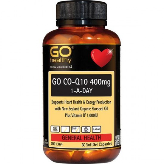 GO Healthy 高之源 400mg Co-Q10心脏辅酶胶囊(每日一粒)60粒 GO Healthy 高之源 400mg Co-Q10心脏辅酶胶囊(每日一粒)60粒